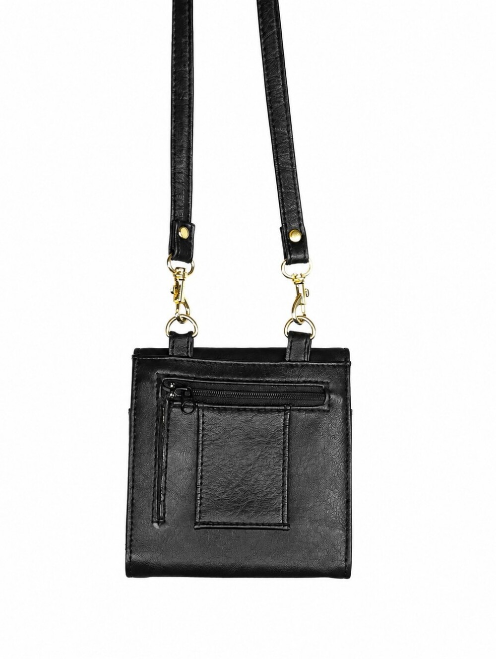 ๐ Rolfs Black Leather Crossbody Wallet Organizer Phone Bag RFID VGUC Vintage - Picture 5 of 5